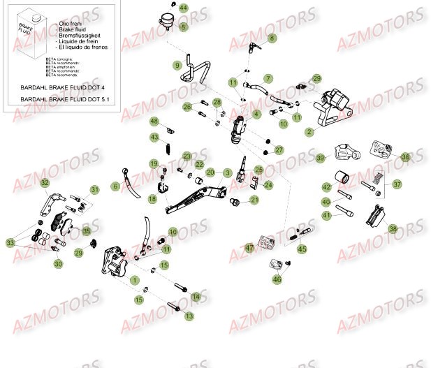 Freins AZMOTORS PiÃ¨ces Beta RR 50 SPORT - 2015-2014