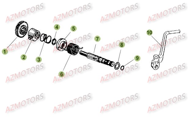 Kick Starter AZMOTORS PiÃ¨ces Beta RR 50 SPORT - 2015-2014