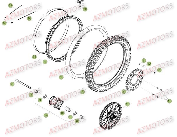 Roue Avant Du No Serie 472 A 99999 AZMOTORS PiÃ¨ces Beta RR 50 SPORT - 2015-2014