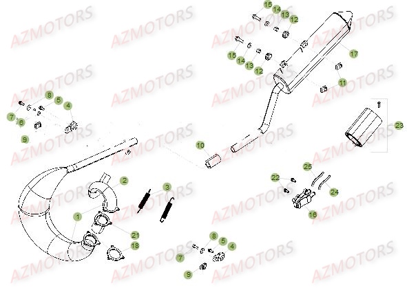 Echappement AZMOTORS PiÃ¨ces Beta RR 50 SPORT - 2016