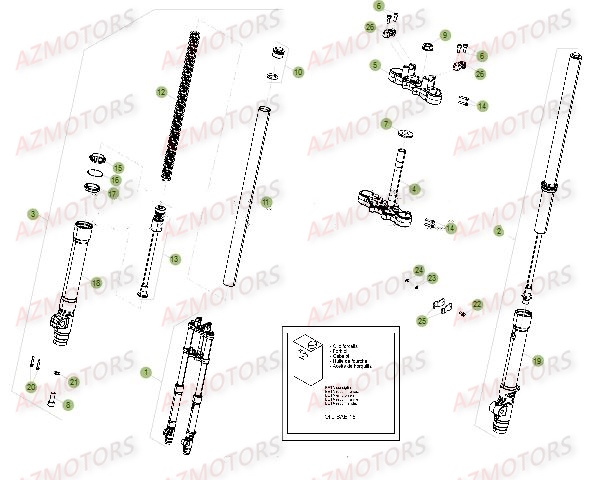 Fourche AZMOTORS PiÃ¨ces Beta RR 50 SPORT - 2016