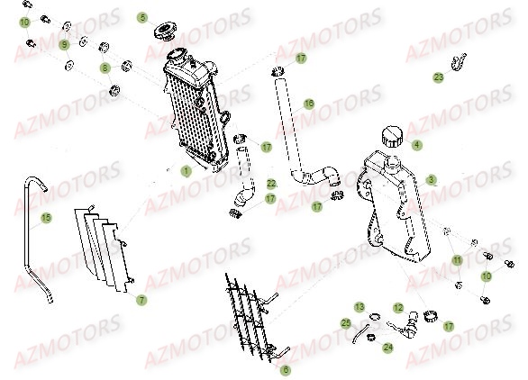 Radiateur AZMOTORS PiÃ¨ces Beta RR 50 SPORT - 2016