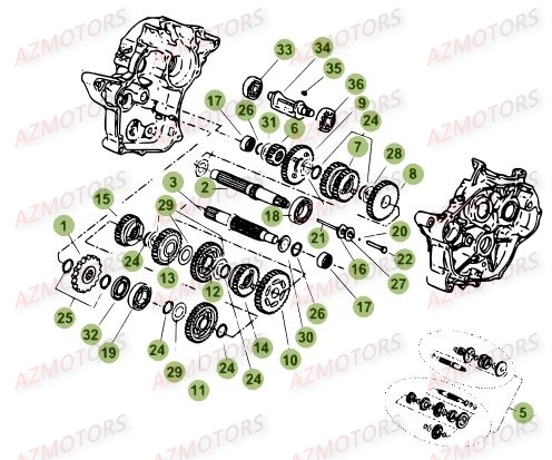 Boite A Vitesses AZMOTORS PiÃ¨ces Beta RR 50 SPORT - 2017