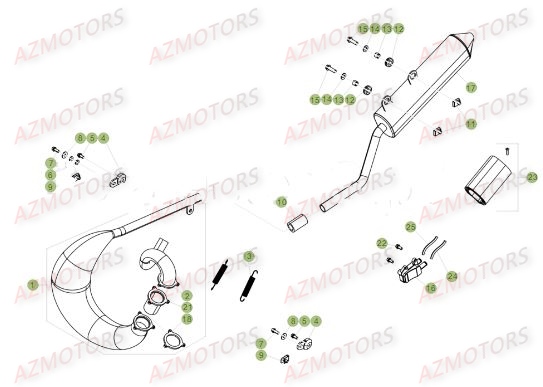 Echappement AZMOTORS PiÃ¨ces Beta RR 50 SPORT - 2017