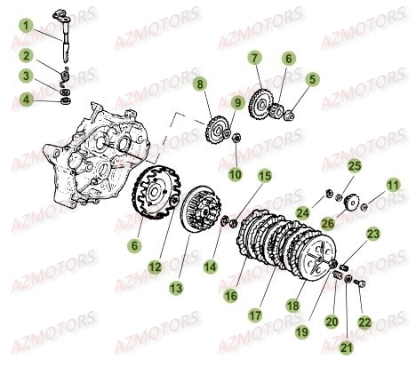 Embrayage AZMOTORS PiÃ¨ces Beta RR 50 SPORT - 2017