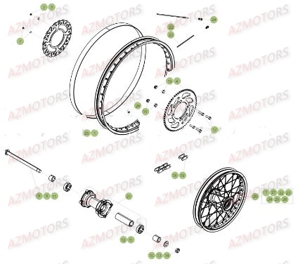 Roue Arriere AZMOTORS PiÃ¨ces Beta RR 50 SPORT - 2017