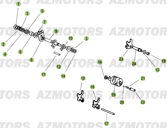 Commandes De Boite A Vitesses AZMOTORS PiÃ¨ces Beta RR 50 STANDARD - 2007-2005