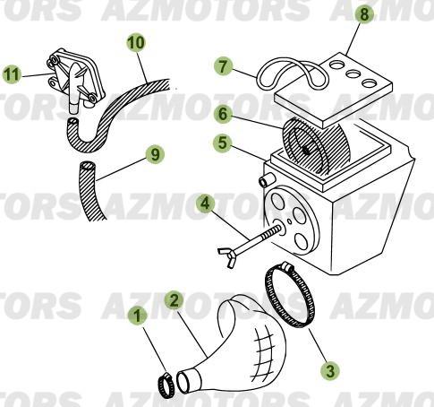 Boitier Du Filtre AZMOTORS PiÃ¨ces Beta RR 50 STANDARD - 2009-2008