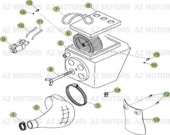 Boitier Du Filtre AZMOTORS PiÃ¨ces Beta RR 50 STANDARD - 2013-2012