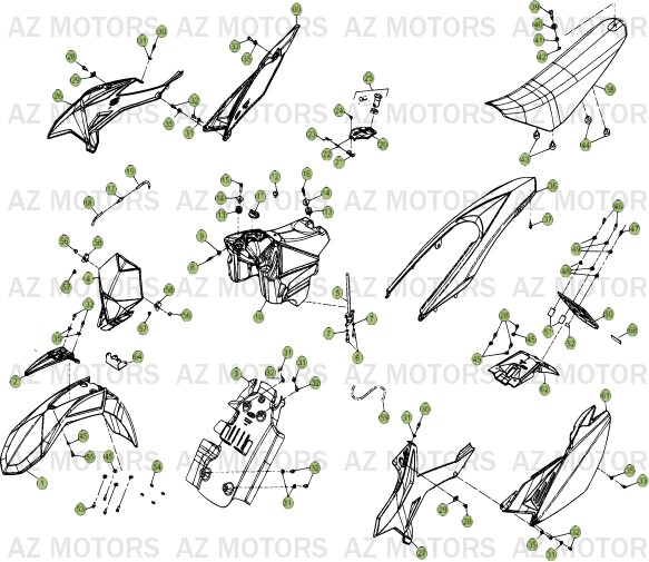 Carenages   Reservoir   Selle AZMOTORS PiÃ¨ces Beta RR 50 STANDARD - 2013-2012