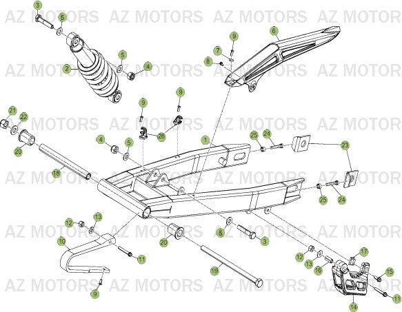 Fourche Arriere   Suspension Ar AZMOTORS PiÃ¨ces Beta RR 50 STANDARD - 2013-2012