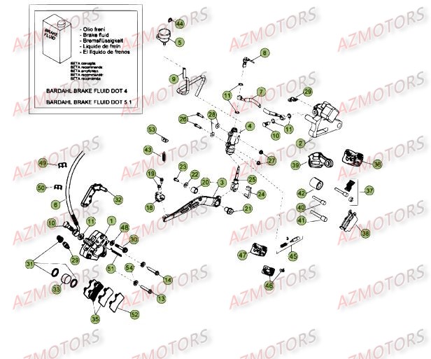 Freins Du No Serie 200101 A 201251 AZMOTORS PiÃ¨ces Beta RR 50 STANDARD - 2013-2012