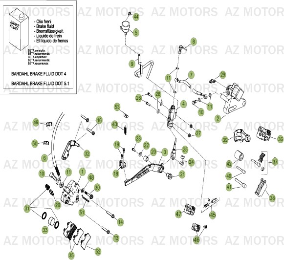 Freins Du No Serie 200001 A 200100 AZMOTORS PiÃ¨ces Beta RR 50 STANDARD - 2013-2012