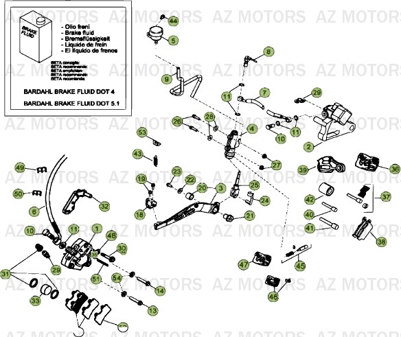 Freins Du No Serie 201252 A 299999 AZMOTORS PiÃ¨ces Beta RR 50 STANDARD - 2013-2012