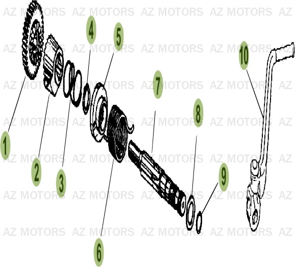 Kick   Starter AZMOTORS PiÃ¨ces Beta RR 50 STANDARD - 2013-2012
