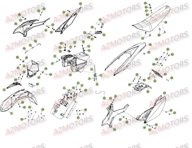 Carenages   Reservoir   Selle AZMOTORS PiÃ¨ces Beta RR 50 STANDARD - 2015