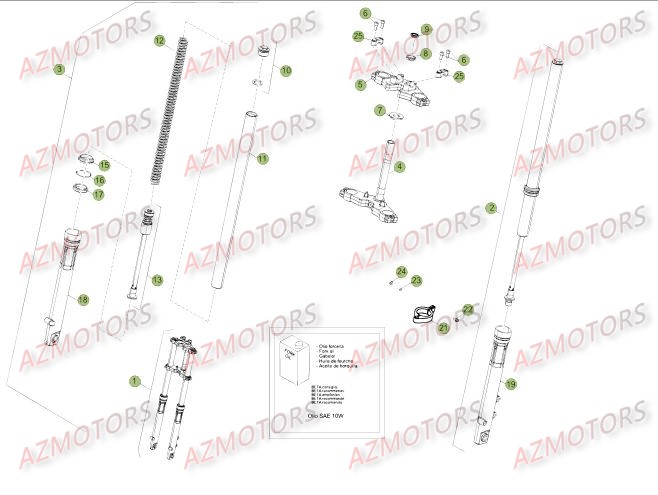 Fourche Du No Serie 200101 A 200875 AZMOTORS PiÃ¨ces Beta RR 50 STANDARD - 2015