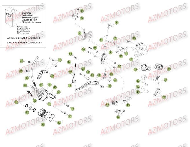 Freins Du No Serie 200001 A 200100 AZMOTORS PiÃ¨ces Beta RR 50 STANDARD - 2015