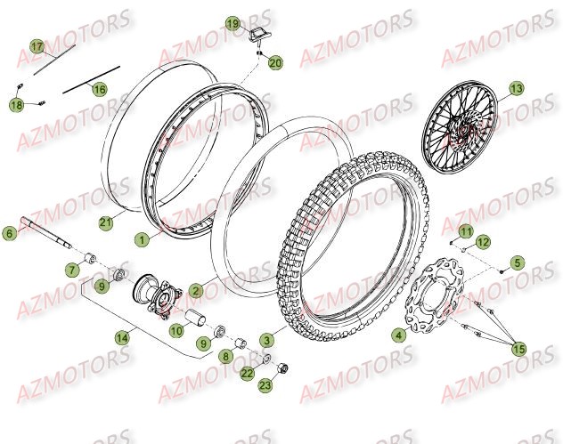 Roue Avant Du No Serie 200001 A 200956 AZMOTORS PiÃ¨ces Beta RR 50 STANDARD - 2015