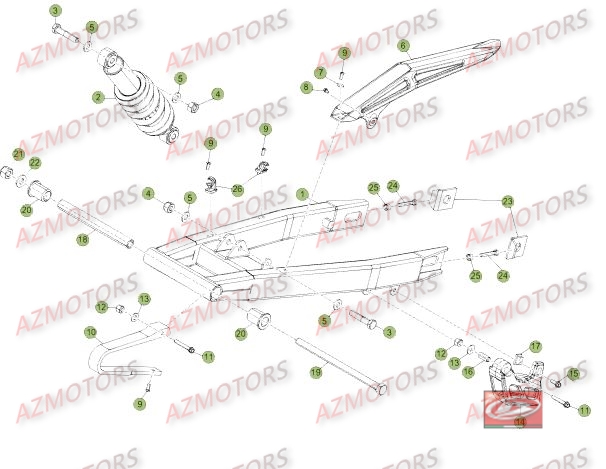 Amortisseur AZMOTORS PiÃ¨ces Beta RR 50 STANDARD - 2016