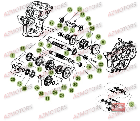 Boite A Vitesses AZMOTORS PiÃ¨ces Beta RR 50 STANDARD - 2016