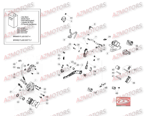 Freins AZMOTORS PiÃ¨ces Beta RR 50 STANDARD - 2016