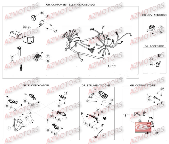 Systeme Electrique AZMOTORS PiÃ¨ces Beta RR 50 STANDARD - 2016