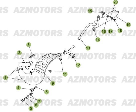 Echappement AZMOTORS PiÃ¨ces Beta RR 50 STANDARD - 2010-2011