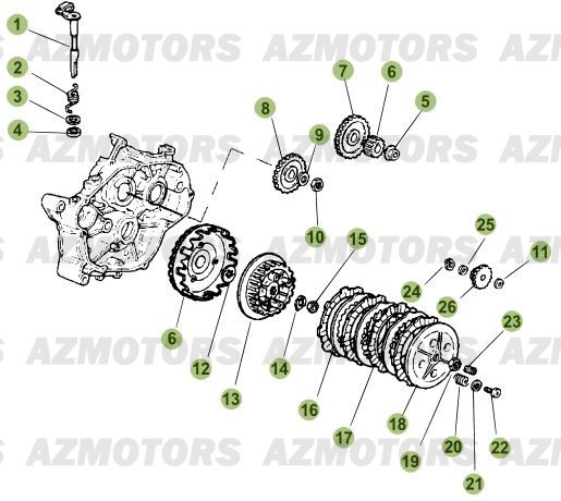 Transmission   Embrayage AZMOTORS PiÃ¨ces Beta RR 50 STANDARD - 2010-2011