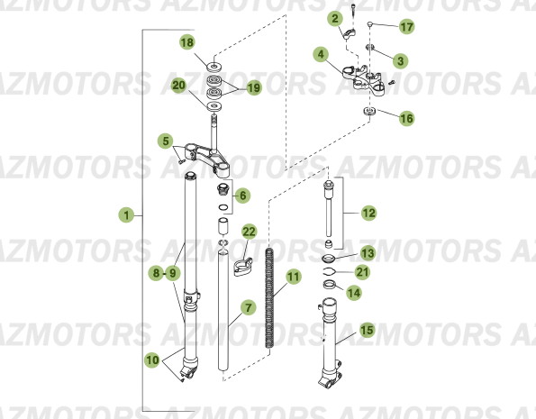 Fourche AZMOTORS PiÃ¨ces Beta RR 50 MOTARD - 2007