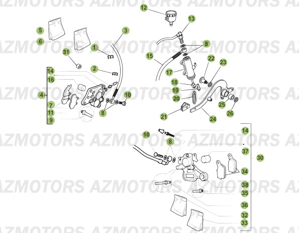 Freins AZMOTORS PiÃ¨ces Beta RR 50 MOTARD - 2007
