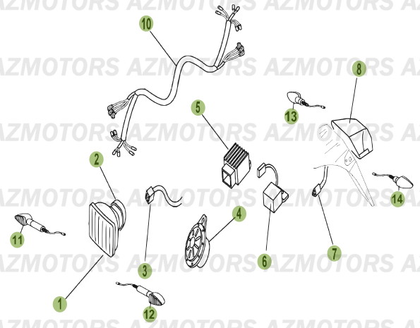 Installation Electrique AZMOTORS PiÃ¨ces Beta RR 50 MOTARD - 2007