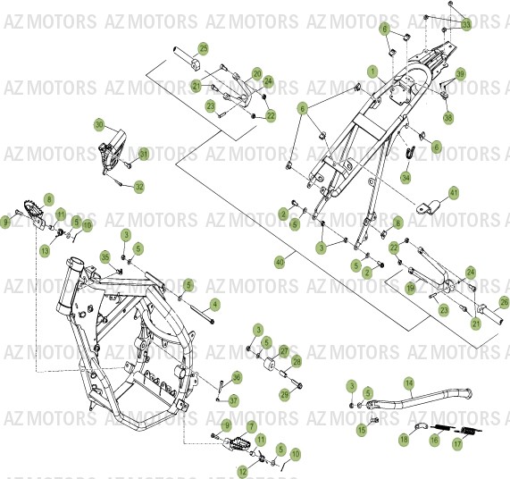 Accessoires Du Chassis AZMOTORS PiÃ¨ces Beta RR 50 MOTARD - 2014-2013-2012