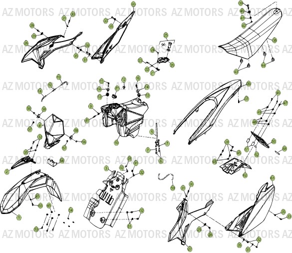 Carenages   Reservoir   Selle AZMOTORS PiÃ¨ces Beta RR 50 MOTARD - 2014-2013-2012