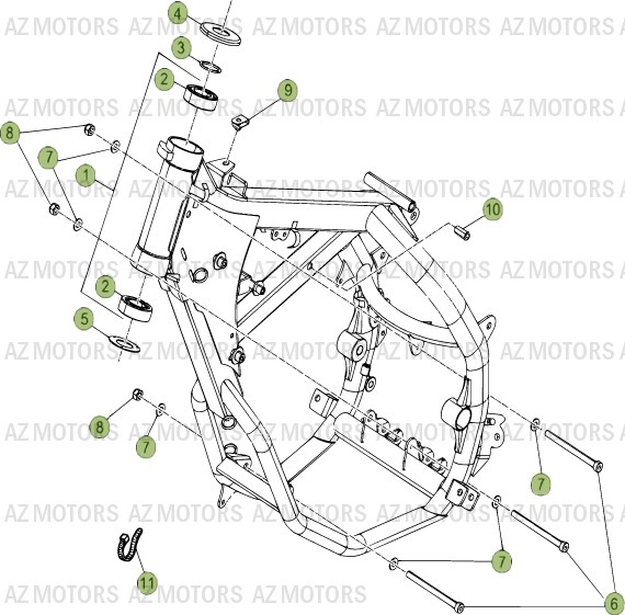 Chassis AZMOTORS PiÃ¨ces Beta RR 50 MOTARD - 2014-2013-2012