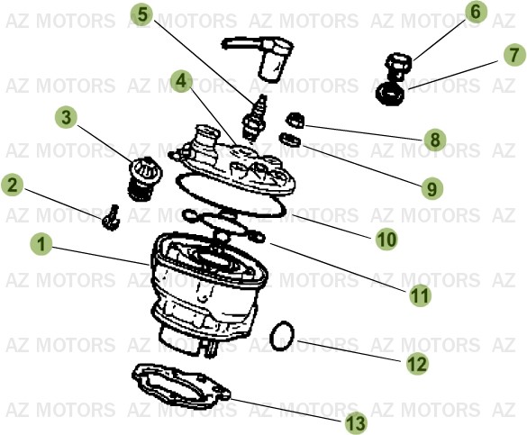 Cylindre   Culasse   Distribution AZMOTORS PiÃ¨ces Beta RR 50 MOTARD - 2014-2013-2012