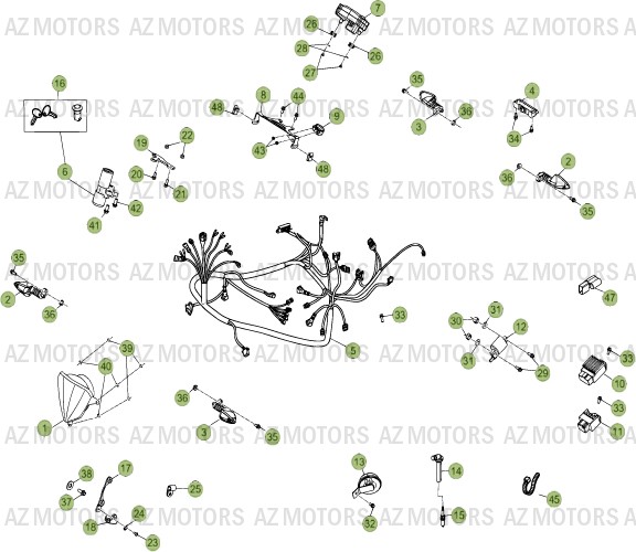 Installation Electrique AZMOTORS PiÃ¨ces Beta RR 50 MOTARD - 2014-2013-2012