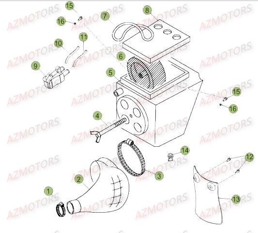 Boitier Du Filtre AZMOTORS PiÃ¨ces Beta 50 Motard STANDARD - 2015