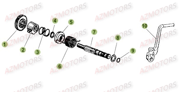Kick Starter AZMOTORS PiÃ¨ces Beta 50 Motard STANDARD - 2015