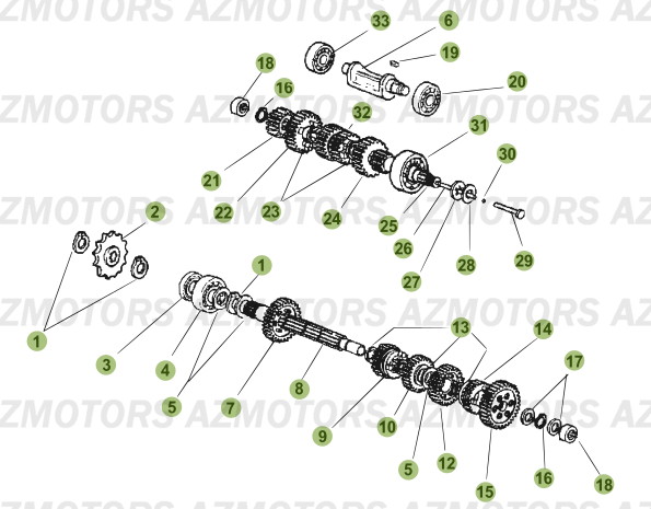 Boite A Vitesses AZMOTORS PiÃ¨ces Beta RR 50 MOTARD - 2006-2005