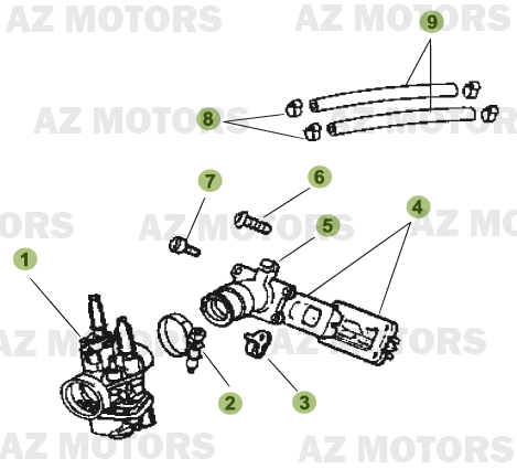 Carburateur AZMOTORS PiÃ¨ces Beta RR 50 MOTARD - 2011-2010