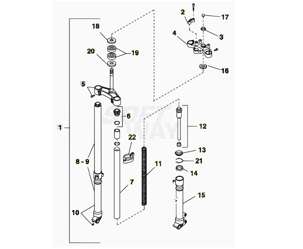 Fourche AZMOTORS PiÃ¨ces Beta RR 50 MOTARD - 2011-2010