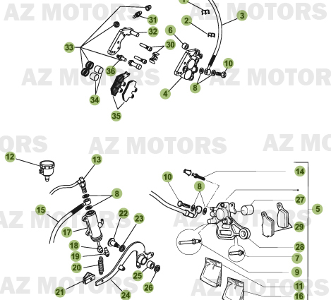 Freins AZMOTORS PiÃ¨ces Beta RR 50 MOTARD - 2011-2010