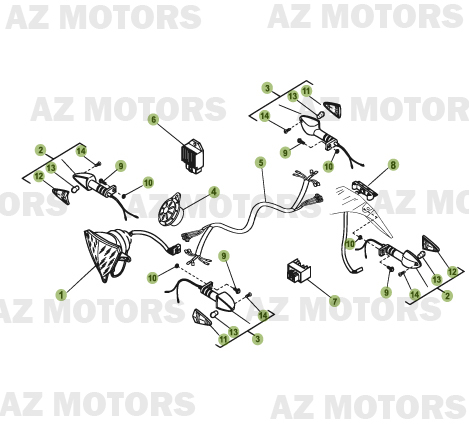 Installation Electrique AZMOTORS PiÃ¨ces Beta RR 50 MOTARD - 2011-2010