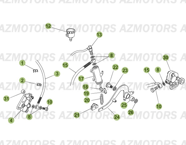 Freins AZMOTORS PiÃ¨ces Beta 50 Motard RACING - 2008