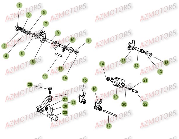 Commande Boite A Vitesses AZMOTORS PiÃ¨ces Beta 50 Motard STANDARD - 2013-2012