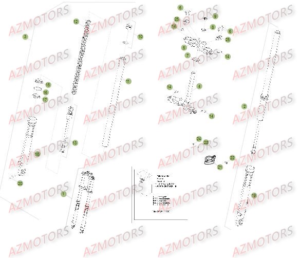 Fourche Du No Serie 501231 A 501544 AZMOTORS PiÃ¨ces Beta 50 Motard STANDARD - 2013-2012