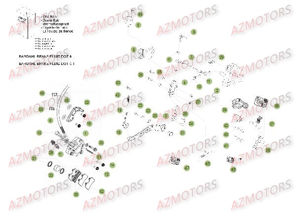 Freins Du No Serie 501545 A 599999 AZMOTORS PiÃ¨ces Beta 50 Motard STANDARD - 2013-2012