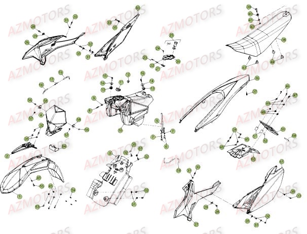Carenages AZMOTORS PiÃ¨ces Beta 50 Motard STANDARD - 2014