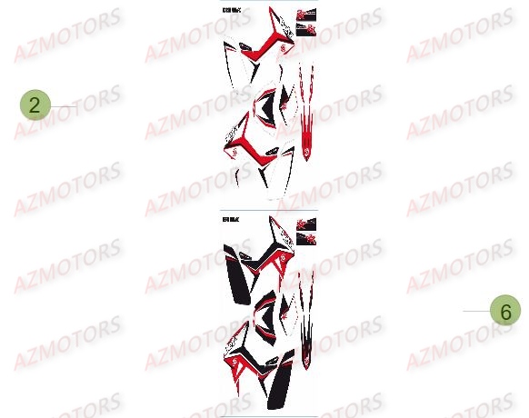 Decors Du No Serie 500001 A 501980 AZMOTORS PiÃ¨ces Beta 50 Motard STANDARD - 2014